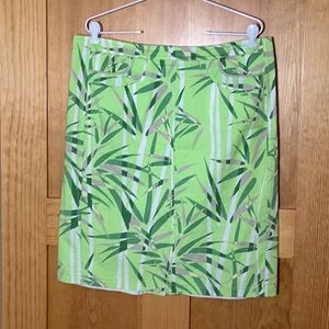 Topical Green Bamboo Print Skirt
